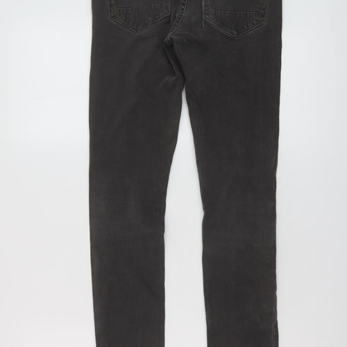 AllSaints Mens Grey Cotton Skinny Jeans Size 28 in L34 in Regular Button