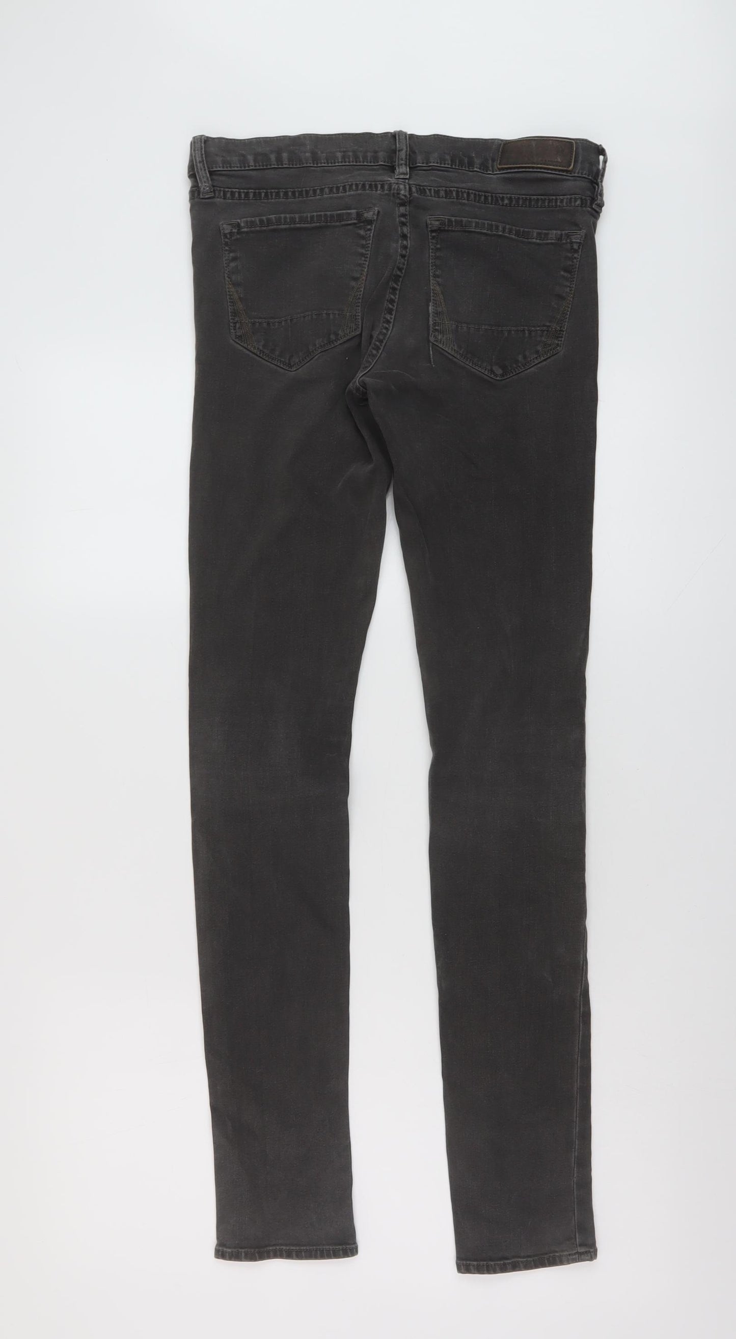 AllSaints Mens Grey Cotton Skinny Jeans Size 28 in L34 in Regular Button