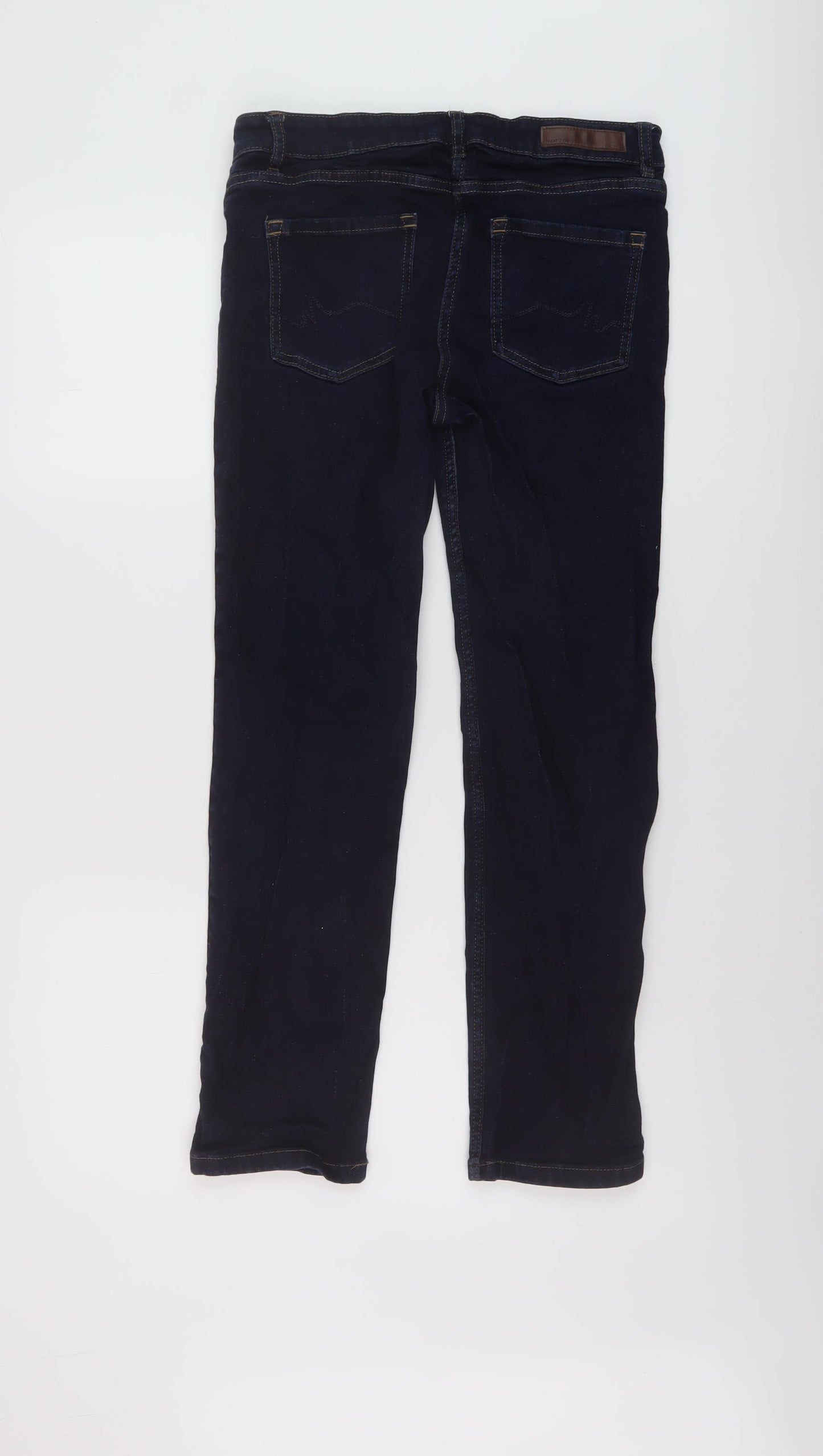 NEXT Womens Blue Cotton Straight Jeans Size 12 L27 in Regular Button