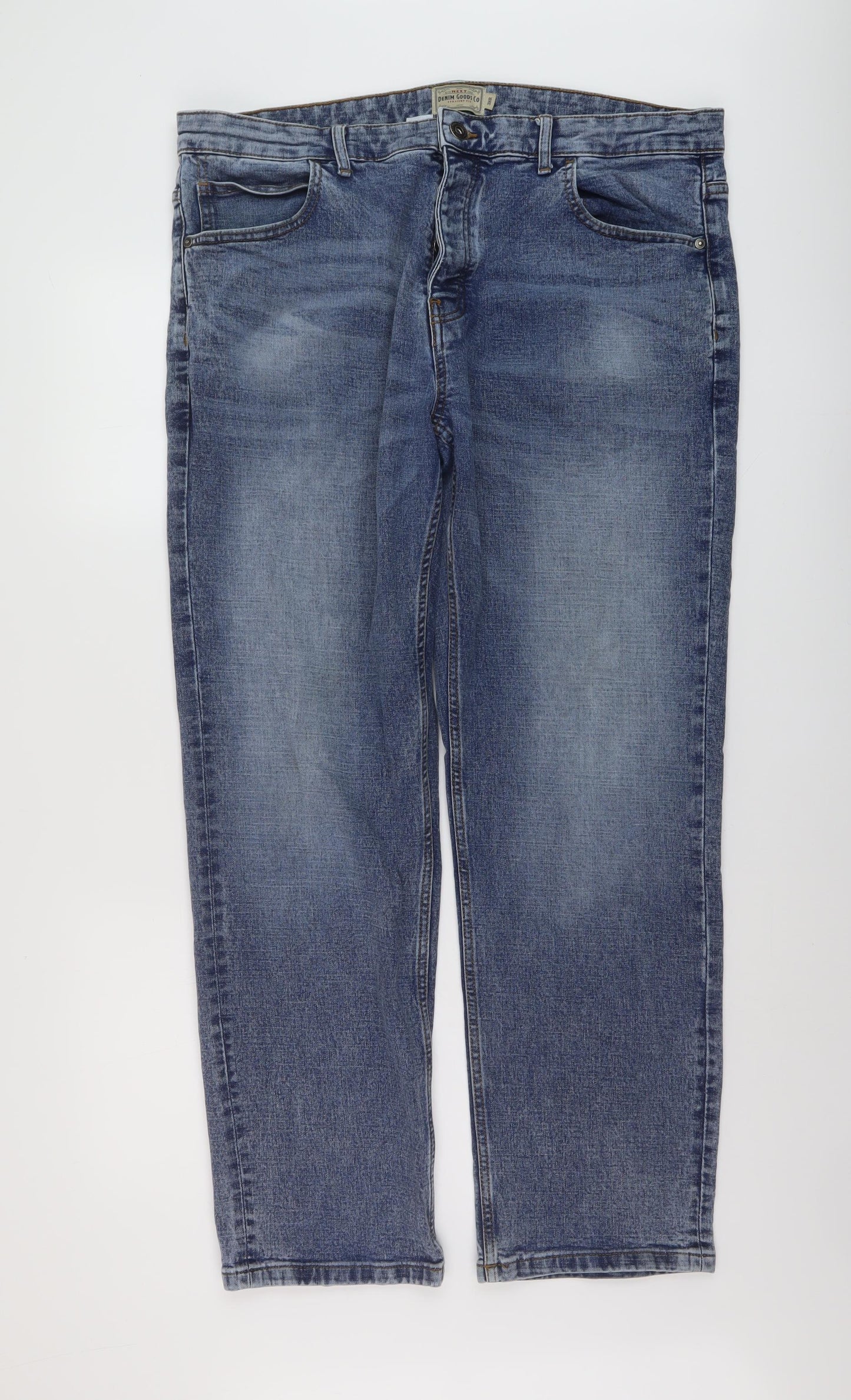 NEXT Mens Blue Cotton Straight Jeans Size 38 in L30 in Regular Button
