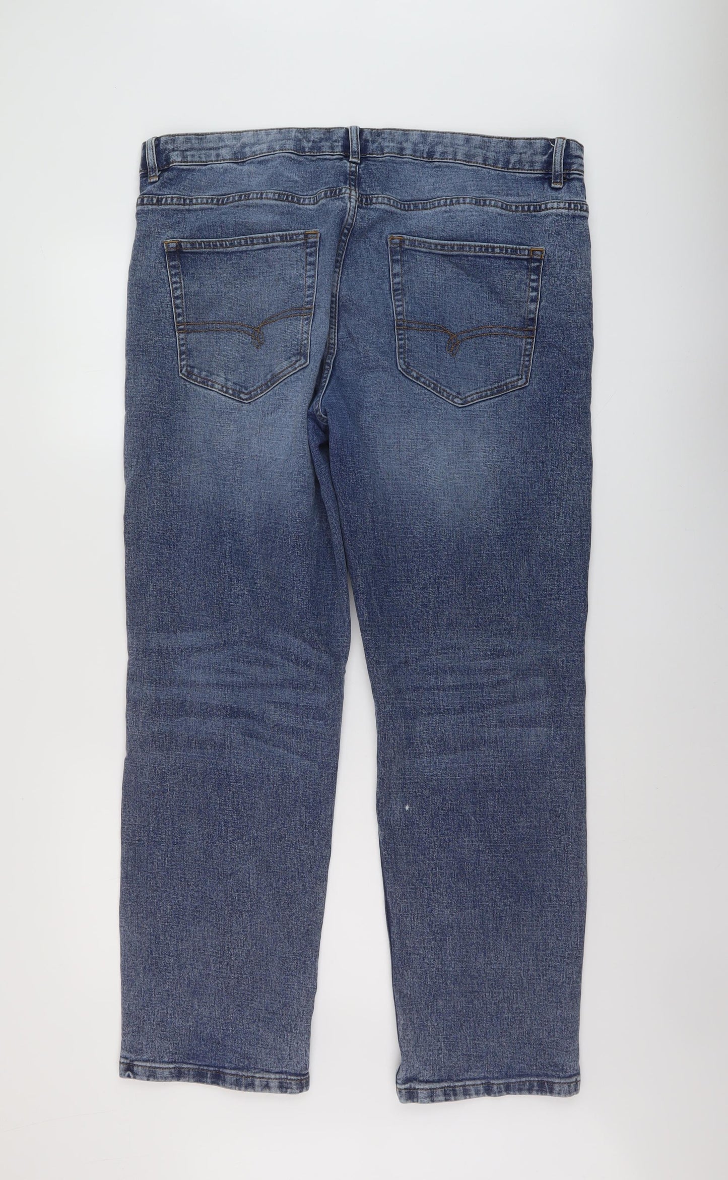 NEXT Mens Blue Cotton Straight Jeans Size 38 in L30 in Regular Button