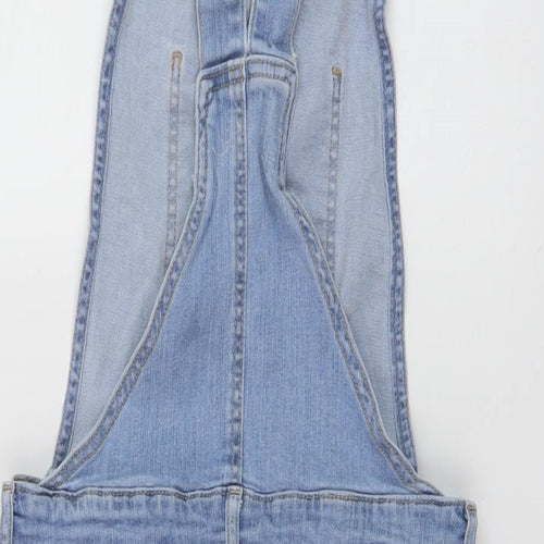 Matalan Girls Blue Cotton Dungaree One-Piece Size 15 Years Button