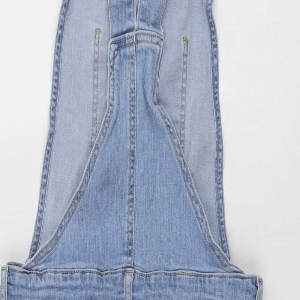Matalan Girls Blue Cotton Dungaree One-Piece Size 15 Years Button