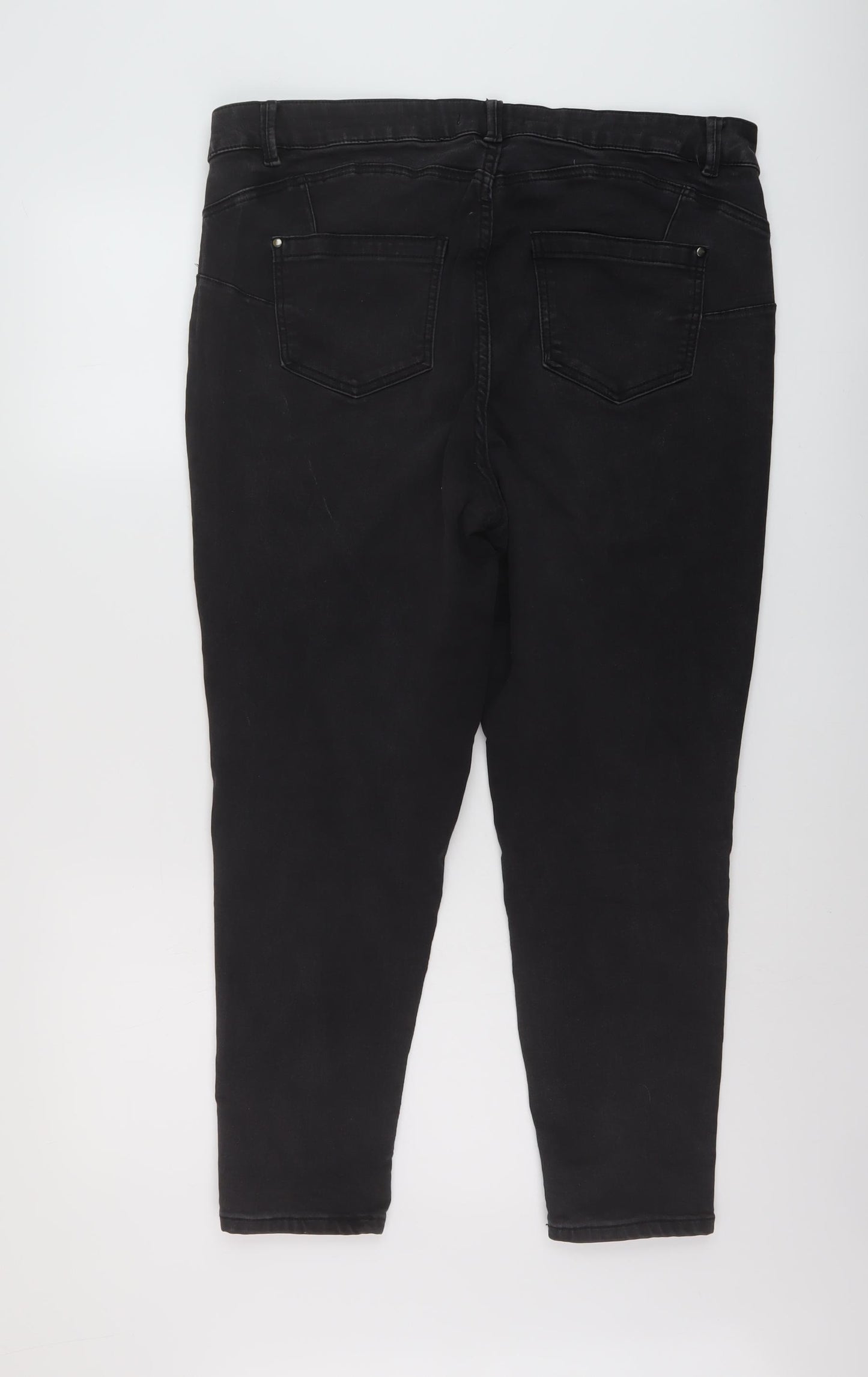 Nutmeg Womens Grey Cotton Skinny Jeans Size 18 L26 in Regular Button