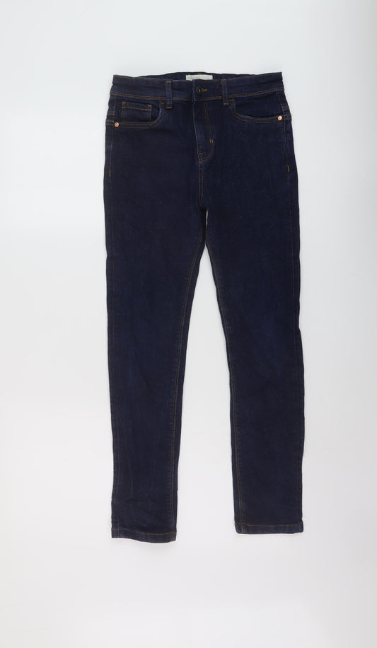 Matalan Boys Blue Cotton Skinny Jeans Size 12 Years Regular Button