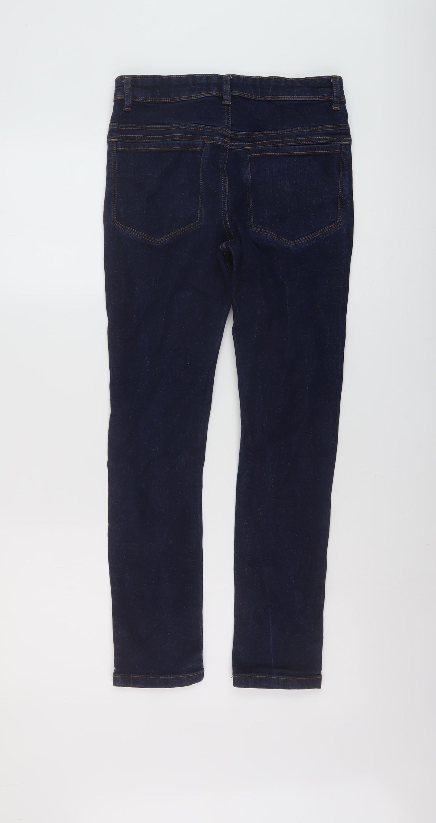 Matalan Boys Blue Cotton Skinny Jeans Size 12 Years Regular Button
