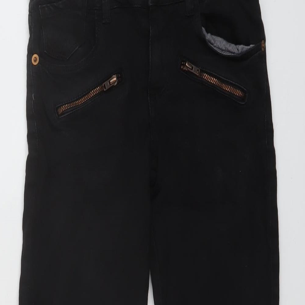 Zara Girls Black Cotton Skinny Jeans Size 9-10 Years Regular Button
