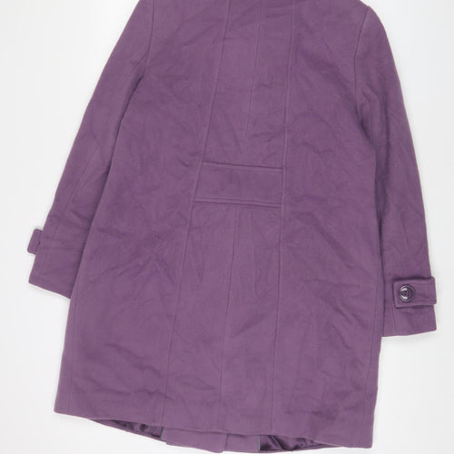 Cc Womens Purple Overcoat Coat Size 14 Button