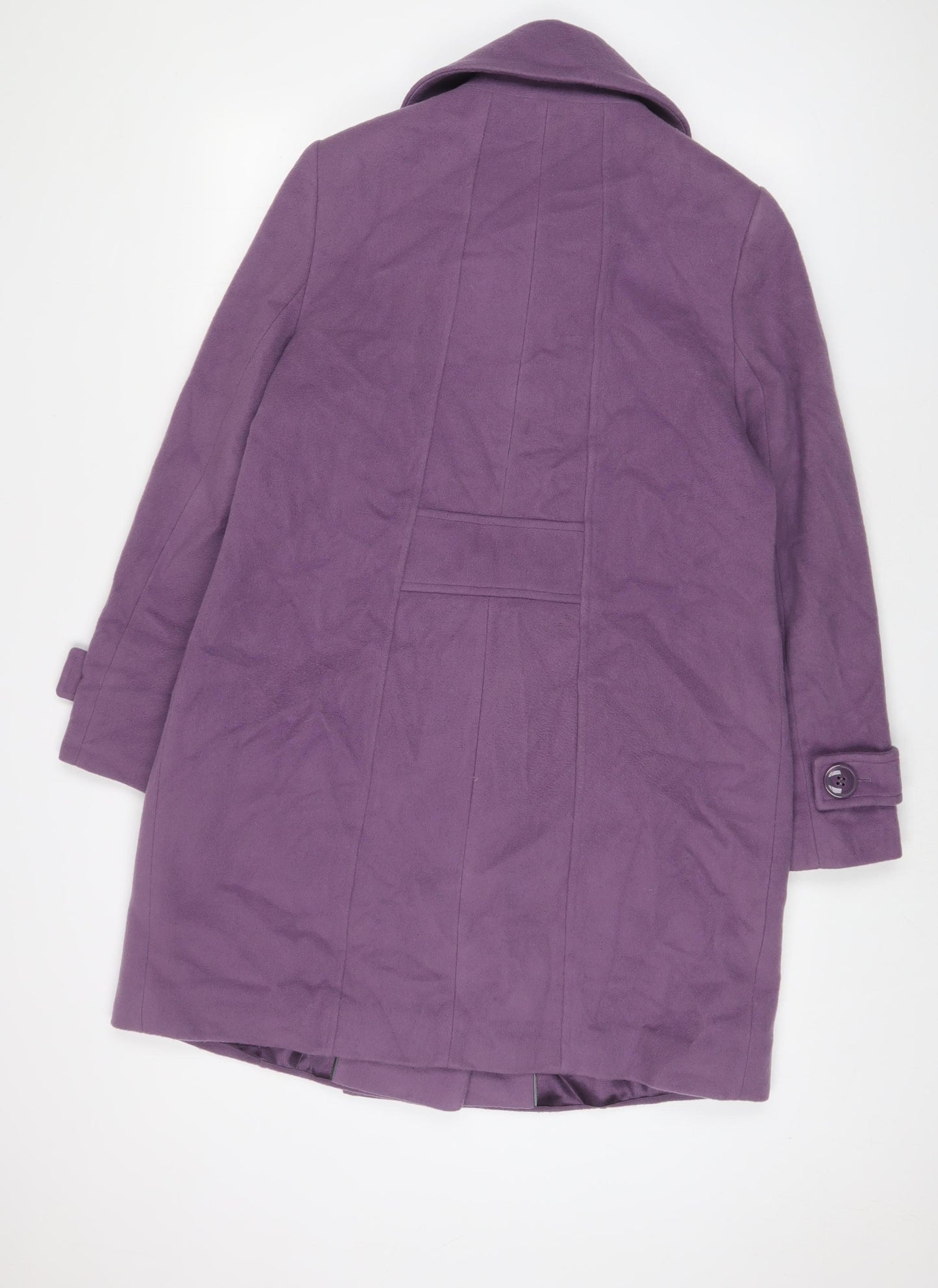 Cc Womens Purple Overcoat Coat Size 14 Button