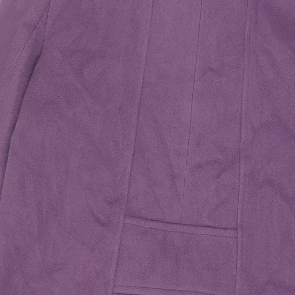 Cc Womens Purple Overcoat Coat Size 14 Button