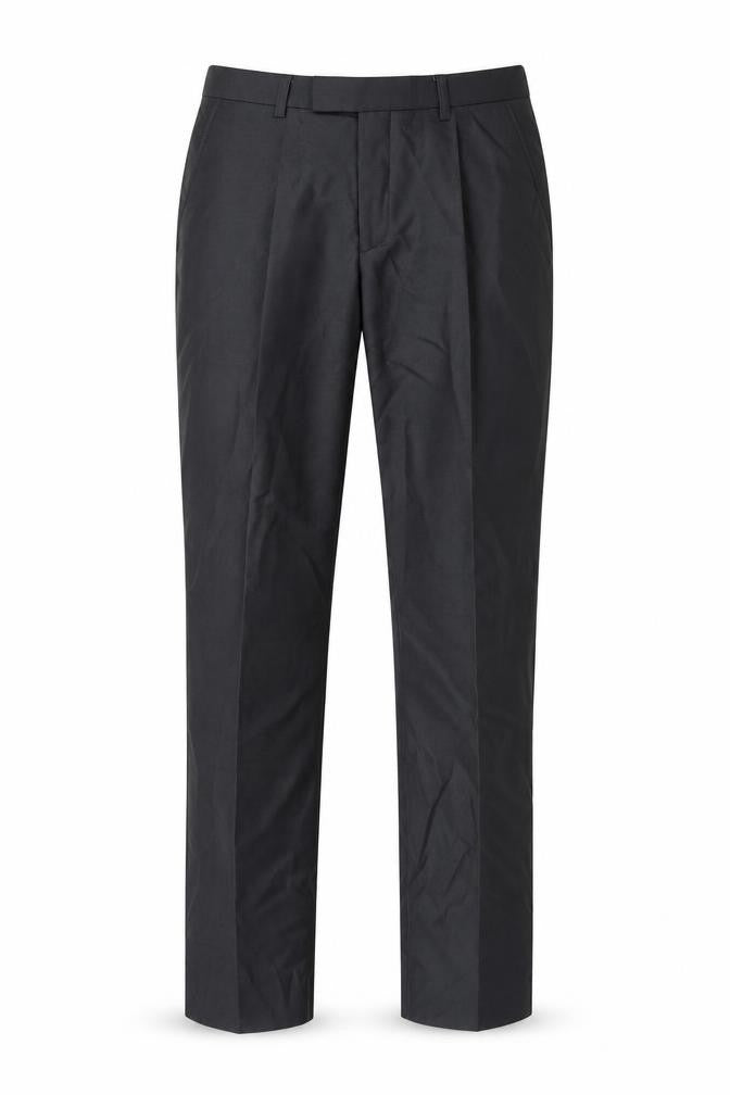 Greenwoods Mens Grey Polyester Trousers Size 32 in L31 in Slim Hook & Eye