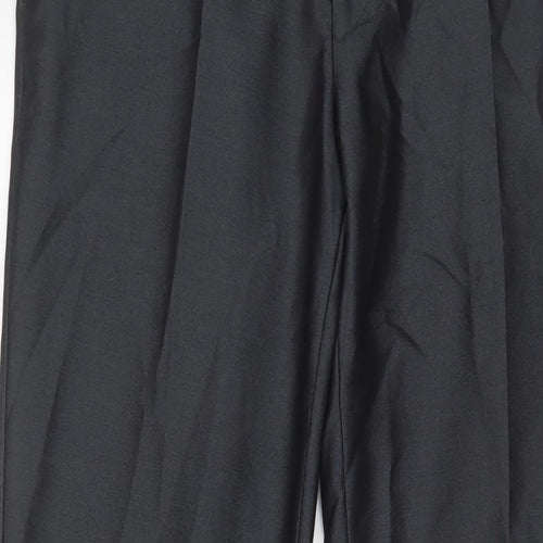 Greenwoods Mens Grey Polyester Trousers Size 32 in L31 in Slim Hook & Eye