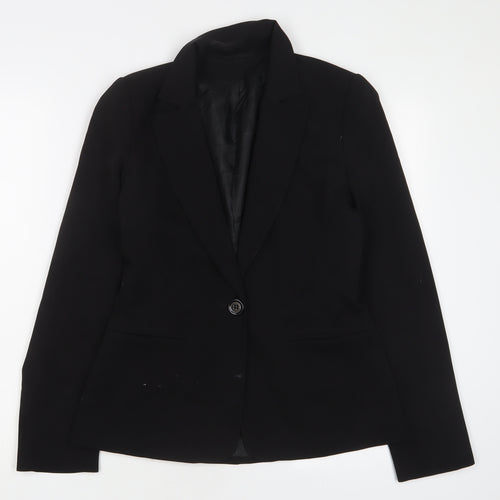 Topshop Womens Black Jacket Blazer Size 10 Button