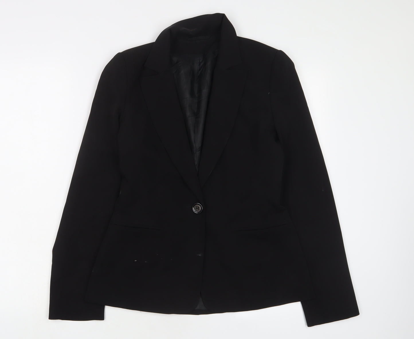 Topshop Womens Black Jacket Blazer Size 10 Button