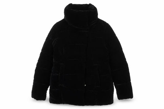 Front view of Next women’s black jacket coat, size UK 12, zip