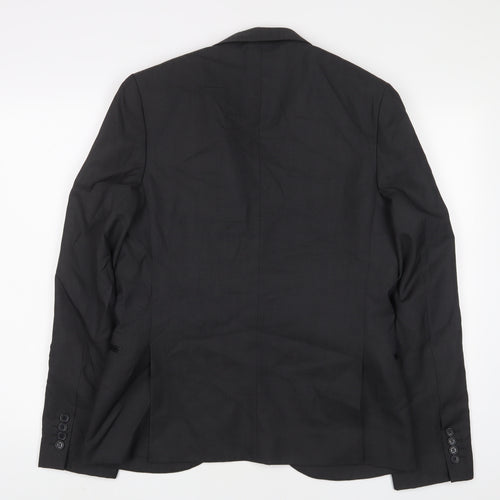 Topman Mens Grey Wool Jacket Suit Jacket Size 40 Regular