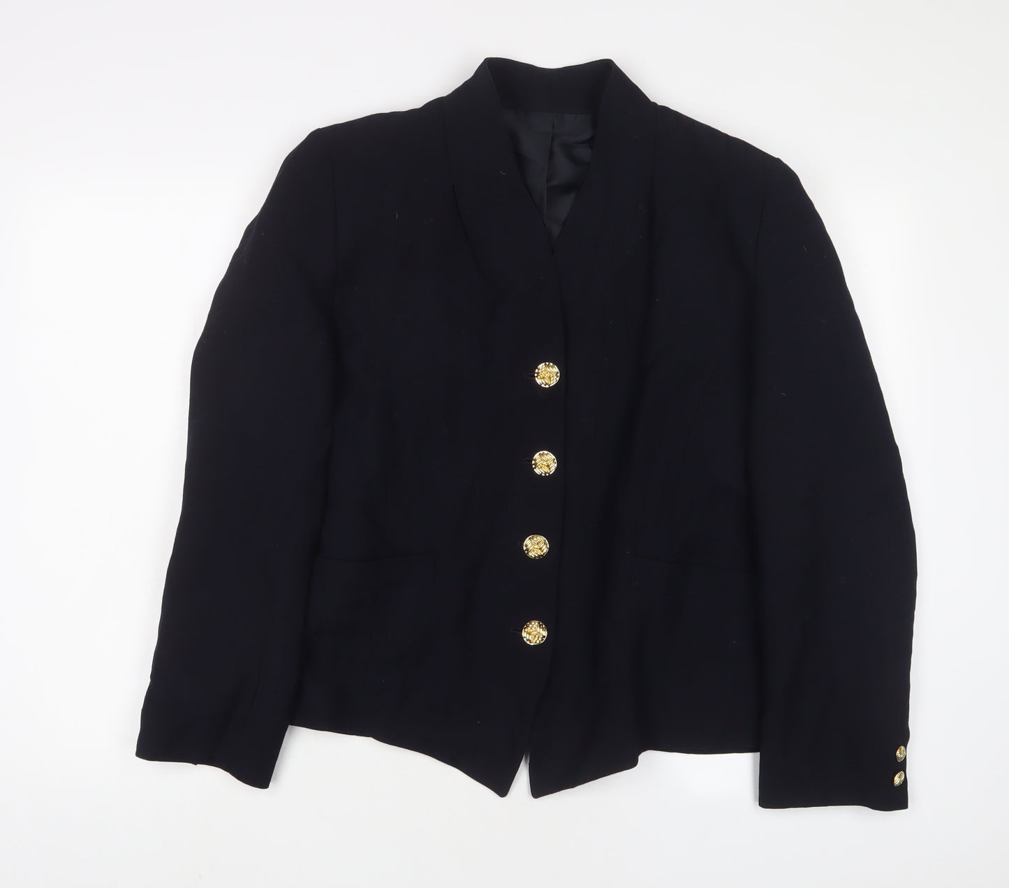 Viyella Womens Blue Jacket Blazer Size 14 Button