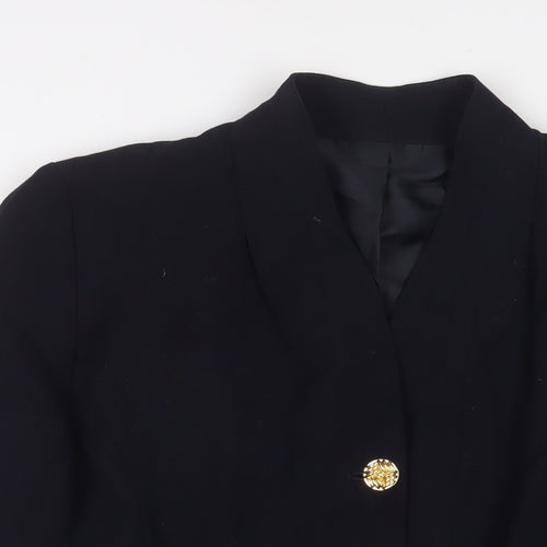Viyella Womens Blue Jacket Blazer Size 14 Button