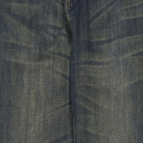 Debenhams Mens Blue Cotton Straight Jeans Size 34 in L32 in Regular Button