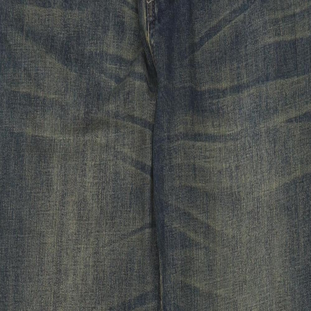 Debenhams Mens Blue Cotton Straight Jeans Size 34 in L32 in Regular Button