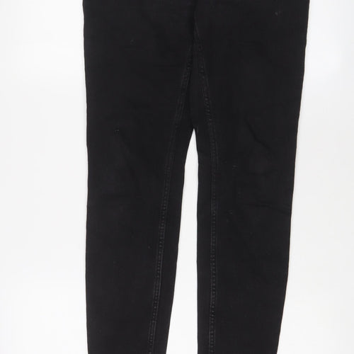 NEXT Womens Black Cotton Skinny Jeans Size 10 L29 in Regular Zip