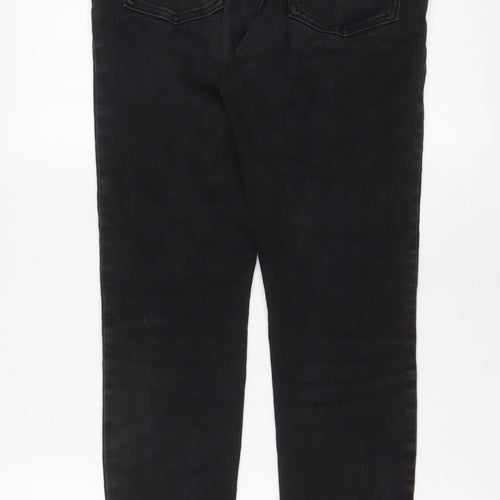 NEXT Womens Black Cotton Skinny Jeans Size 10 L29 in Regular Zip