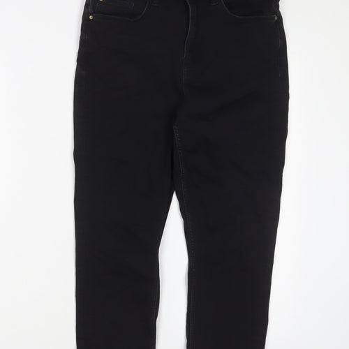 Marks and Spencer Womens Black Cotton Skinny Jeans Size 12 L23 in Regular Zip