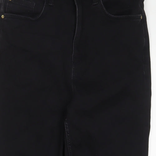 Marks and Spencer Womens Black Cotton Skinny Jeans Size 12 L23 in Regular Zip