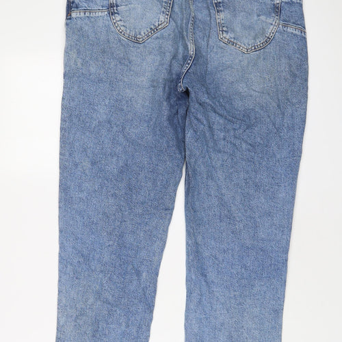 Very Womens Blue Cotton Mom Jeans Size 14 L26 in Regular Zip