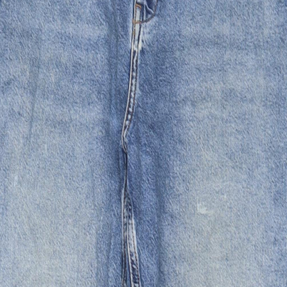 Very Womens Blue Cotton Mom Jeans Size 14 L26 in Regular Zip