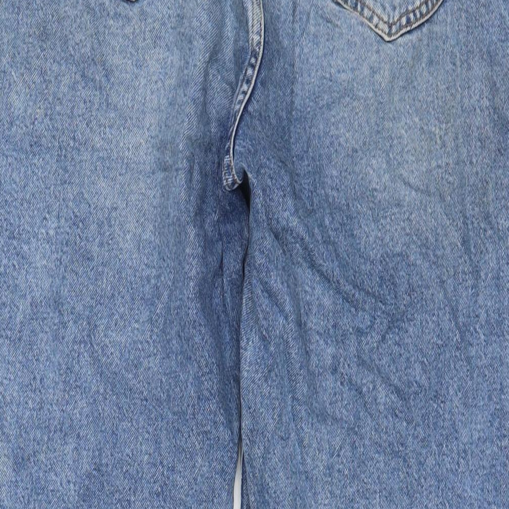 Very Womens Blue Cotton Mom Jeans Size 14 L26 in Regular Zip