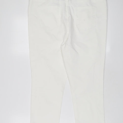 Matalan Womens White Cotton Cropped Jeans Size 16 L21 in Regular