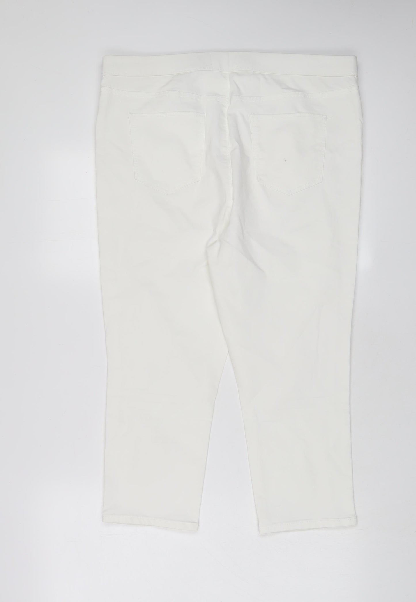 Matalan Womens White Cotton Cropped Jeans Size 16 L21 in Regular