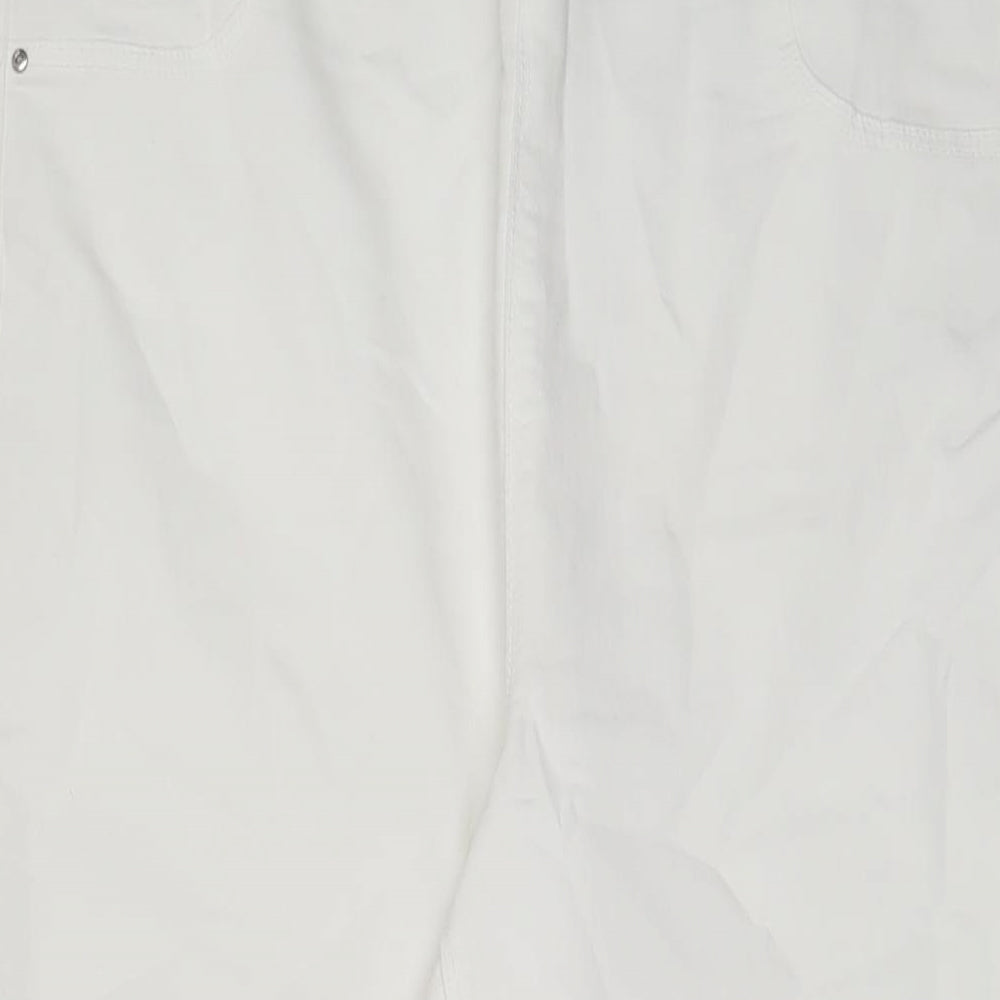 Matalan Womens White Cotton Cropped Jeans Size 16 L21 in Regular