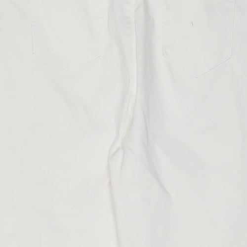 Matalan Womens White Cotton Cropped Jeans Size 16 L21 in Regular