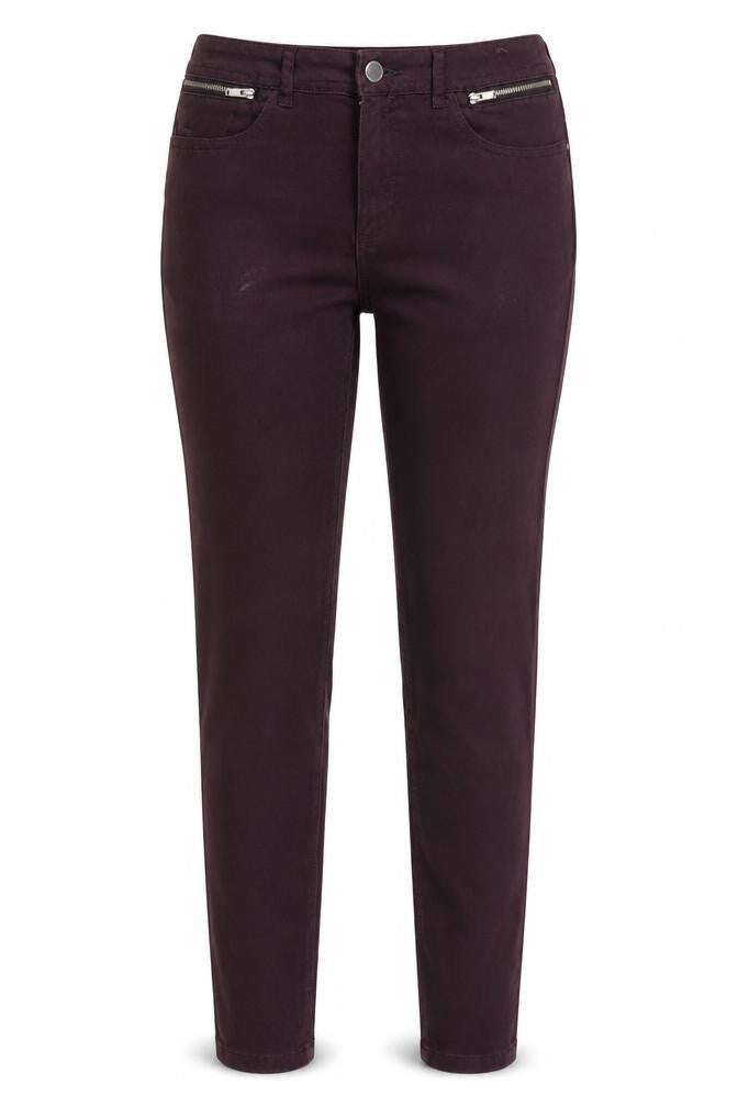 F&F Womens Purple Animal Print Cotton Skinny Jeans Size 12 L29 in Regular Zip