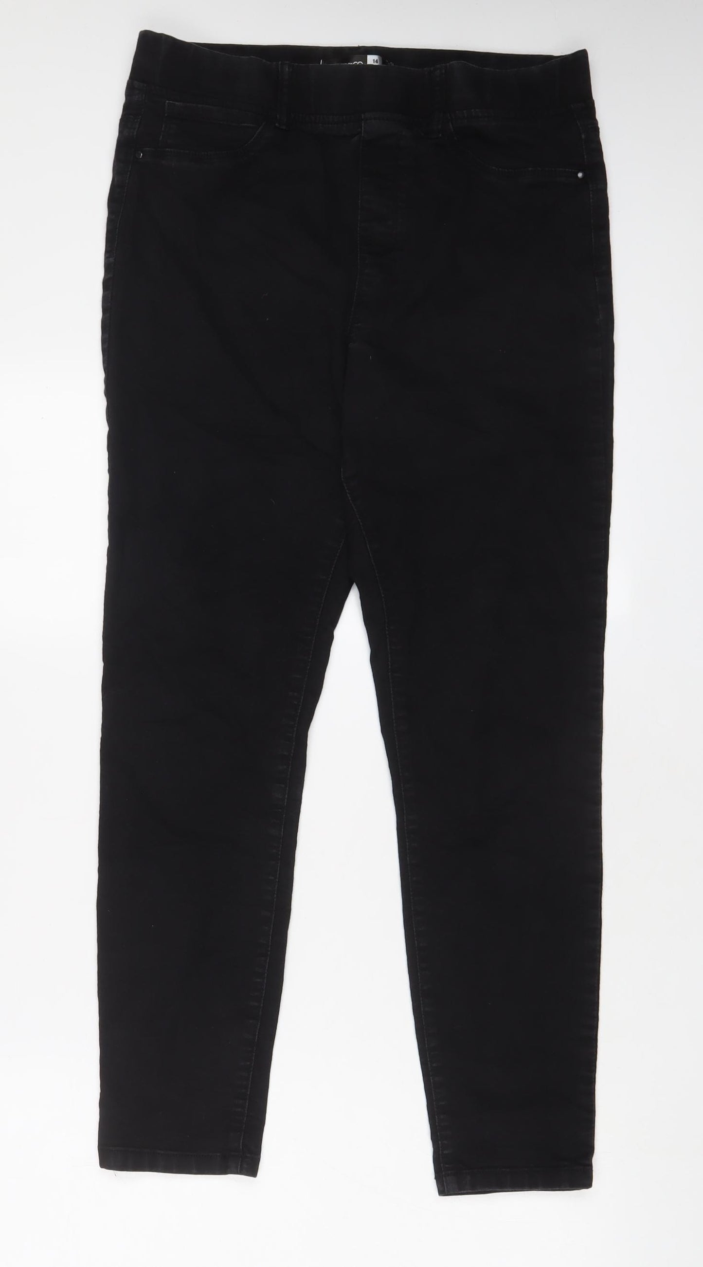 Pep&Co Womens Black Cotton Jegging Jeans Size 14 L28 in Regular