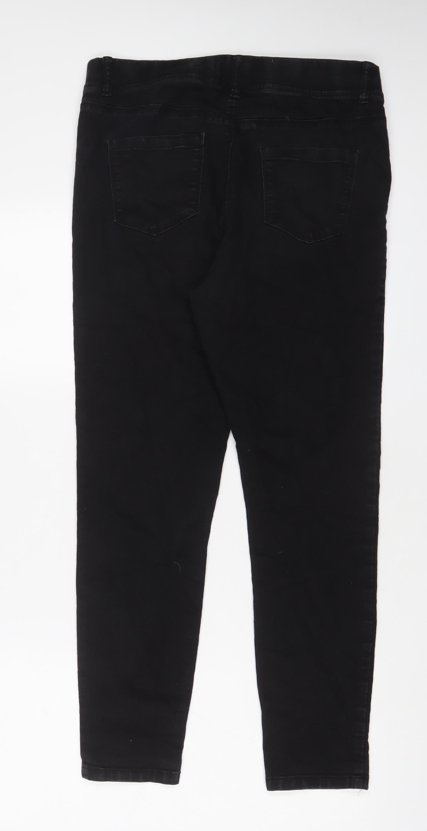 Pep&Co Womens Black Cotton Jegging Jeans Size 14 L28 in Regular
