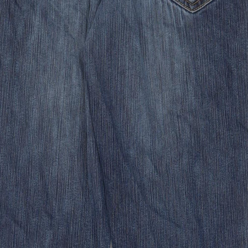 Wrangler Mens Blue Cotton Straight Jeans Size 34 in L30 in Regular Zip