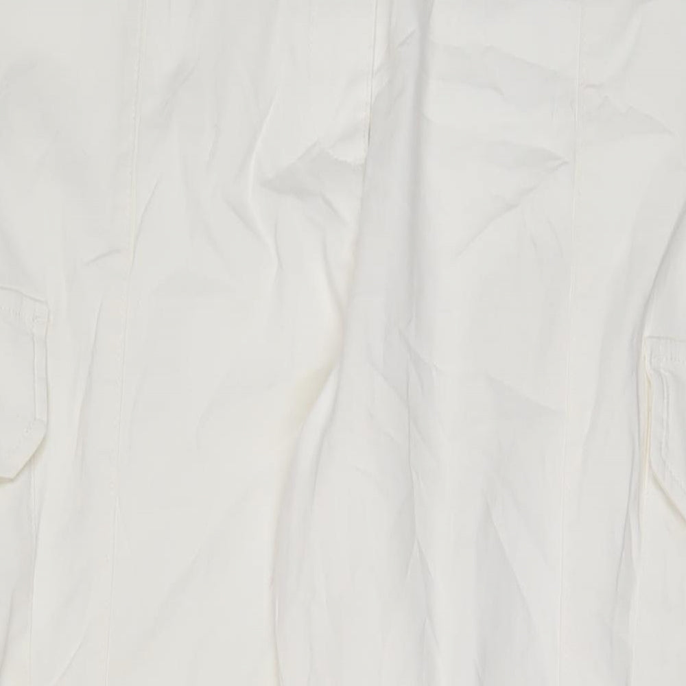 Marks and Spencer Womens White Cotton Straight Jeans Size 20 L28 in Regular Zip