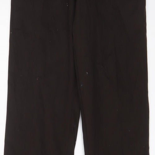 Motel Womens Brown Cotton Trousers Size 2XS L30 in Regular Zip