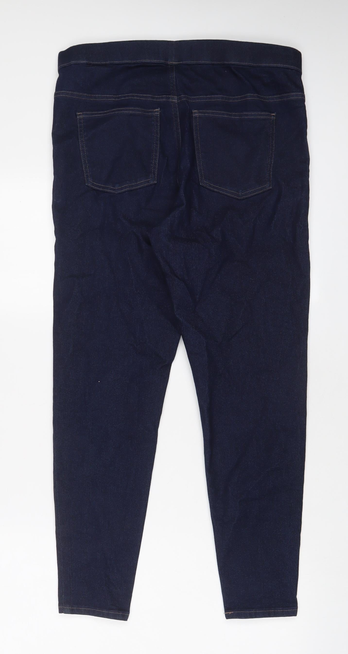 Marks and Spencer Womens Blue Cotton Jegging Jeans Size 14 L28 in Regular