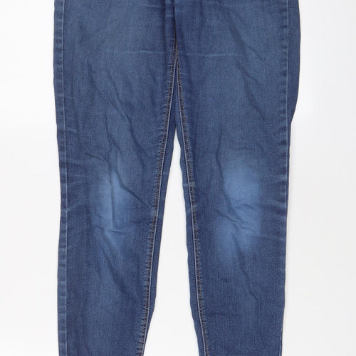 Zara Womens Blue Cotton Skinny Jeans Size 10 L28 in Regular Zip