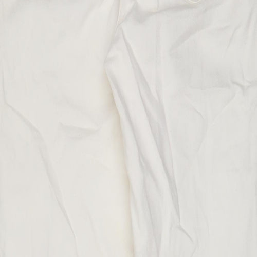 Zara Womens White Cotton Straight Jeans Size 10 L28 in Regular Zip