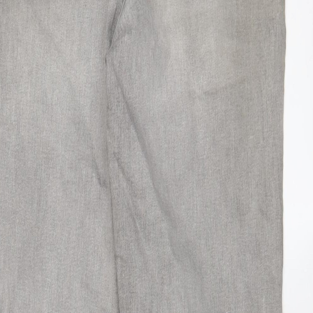 Marks and Spencer Womens Grey Cotton Straight Jeans Size 14 L27 in Regular Zip