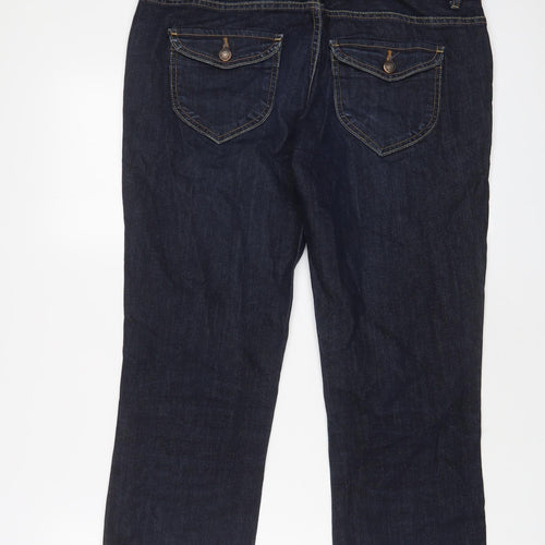 Gap Mens Blue Cotton Cropped Jeans Size 34 in L24 in Regular Zip
