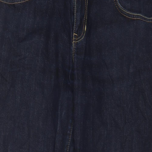 Gap Mens Blue Cotton Cropped Jeans Size 34 in L24 in Regular Zip