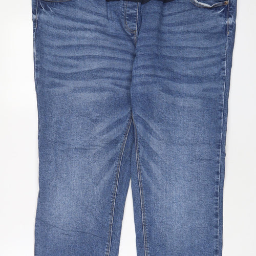 George Womens Blue Cotton Straight Jeans Size 18 L30 in Regular