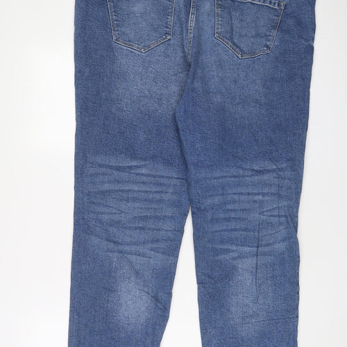 George Womens Blue Cotton Straight Jeans Size 18 L30 in Regular