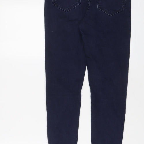 Marks and Spencer Womens Blue Cotton Skinny Jeans Size 10 L27 in Regular Zip